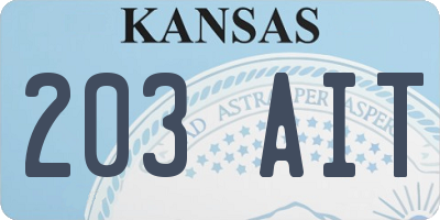 KS license plate 203AIT