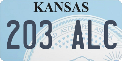 KS license plate 203ALC
