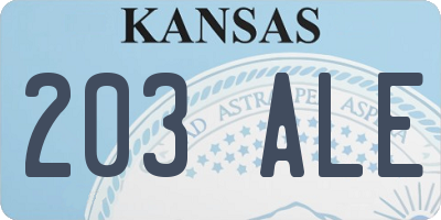 KS license plate 203ALE