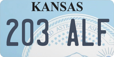 KS license plate 203ALF