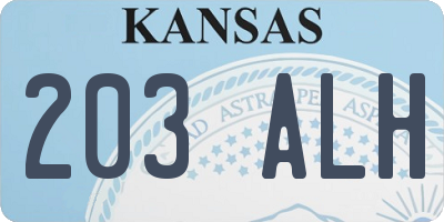KS license plate 203ALH