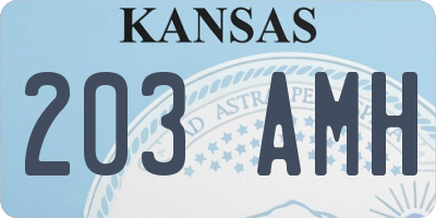KS license plate 203AMH