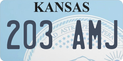 KS license plate 203AMJ