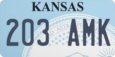 KS license plate 203AMK