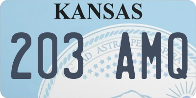 KS license plate 203AMQ