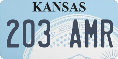 KS license plate 203AMR