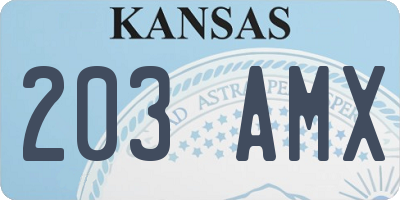 KS license plate 203AMX