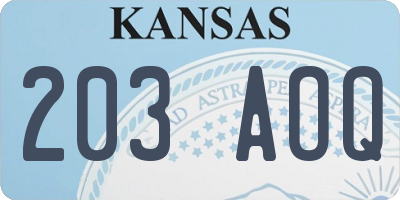 KS license plate 203AOQ