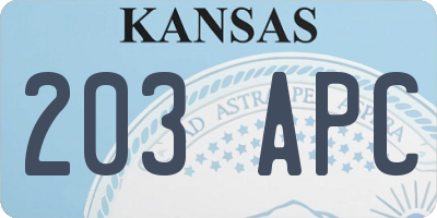 KS license plate 203APC