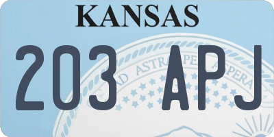 KS license plate 203APJ