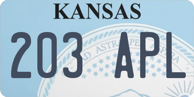 KS license plate 203APL