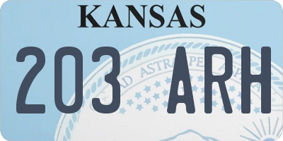 KS license plate 203ARH
