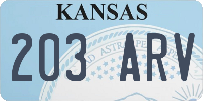 KS license plate 203ARV