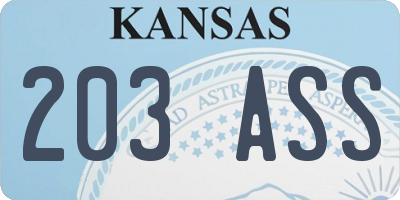 KS license plate 203ASS