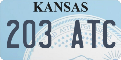 KS license plate 203ATC