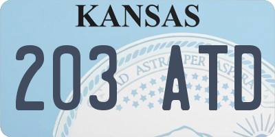 KS license plate 203ATD