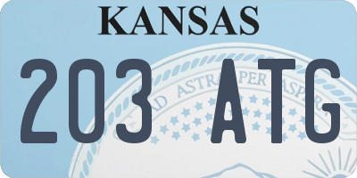 KS license plate 203ATG
