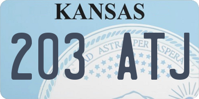 KS license plate 203ATJ