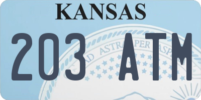 KS license plate 203ATM