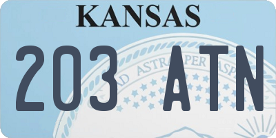 KS license plate 203ATN