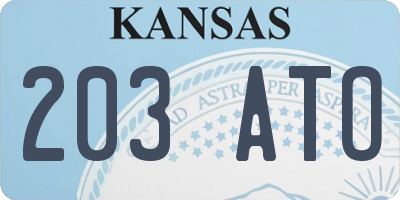 KS license plate 203ATO