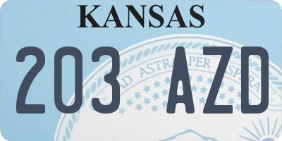 KS license plate 203AZD