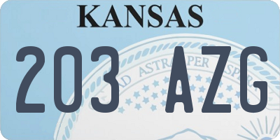 KS license plate 203AZG