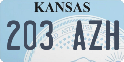 KS license plate 203AZH