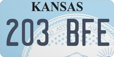 KS license plate 203BFE