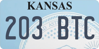 KS license plate 203BTC