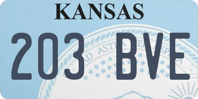 KS license plate 203BVE