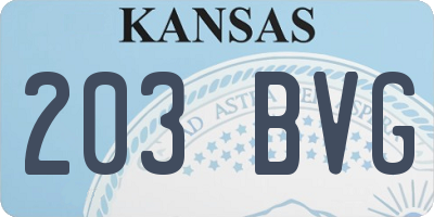 KS license plate 203BVG