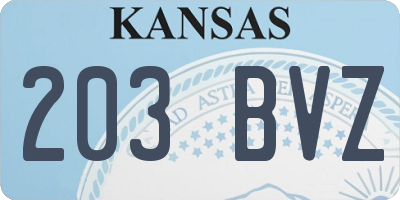 KS license plate 203BVZ