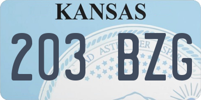 KS license plate 203BZG