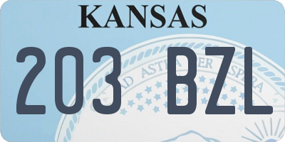 KS license plate 203BZL