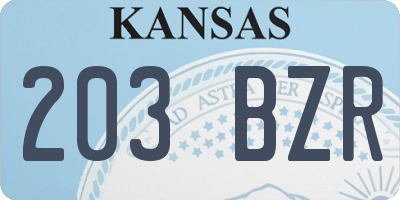 KS license plate 203BZR