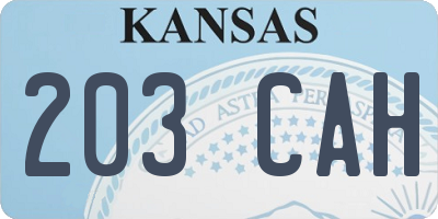 KS license plate 203CAH