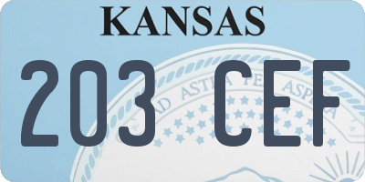 KS license plate 203CEF