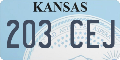KS license plate 203CEJ
