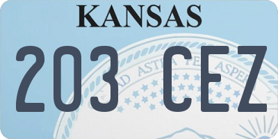 KS license plate 203CEZ