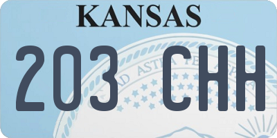 KS license plate 203CHH