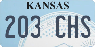 KS license plate 203CHS