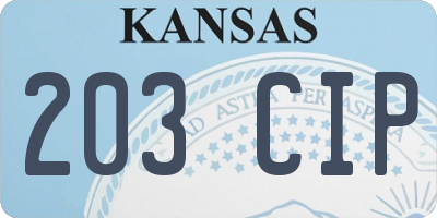 KS license plate 203CIP