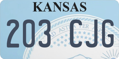 KS license plate 203CJG