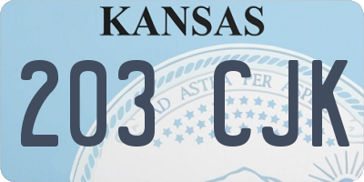 KS license plate 203CJK