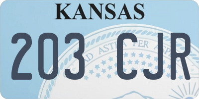 KS license plate 203CJR