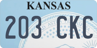 KS license plate 203CKC