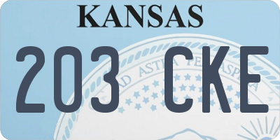 KS license plate 203CKE