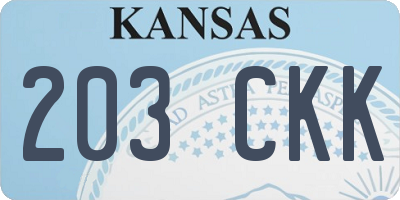 KS license plate 203CKK
