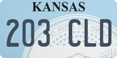 KS license plate 203CLD
